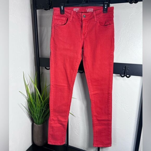 Vans Women's Bold Red Skinny Jeans Size 9 - Picture 7 of 16
